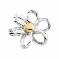 14K White/Yellow Flower Pendant Slide